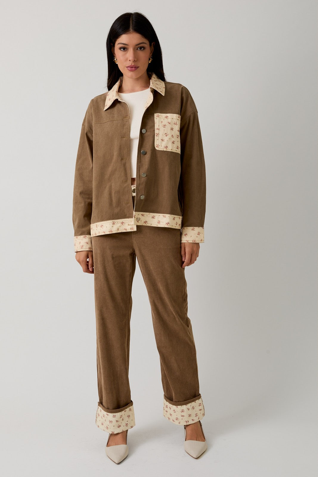 Corduroy & Floral Jacket
