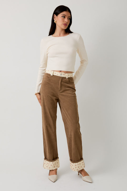 Floral Corduroy Pants
