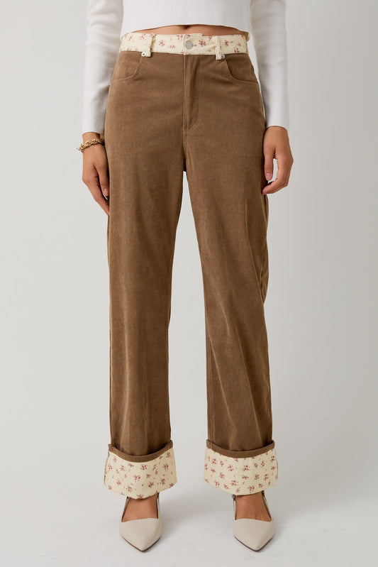 Floral Corduroy Pants
