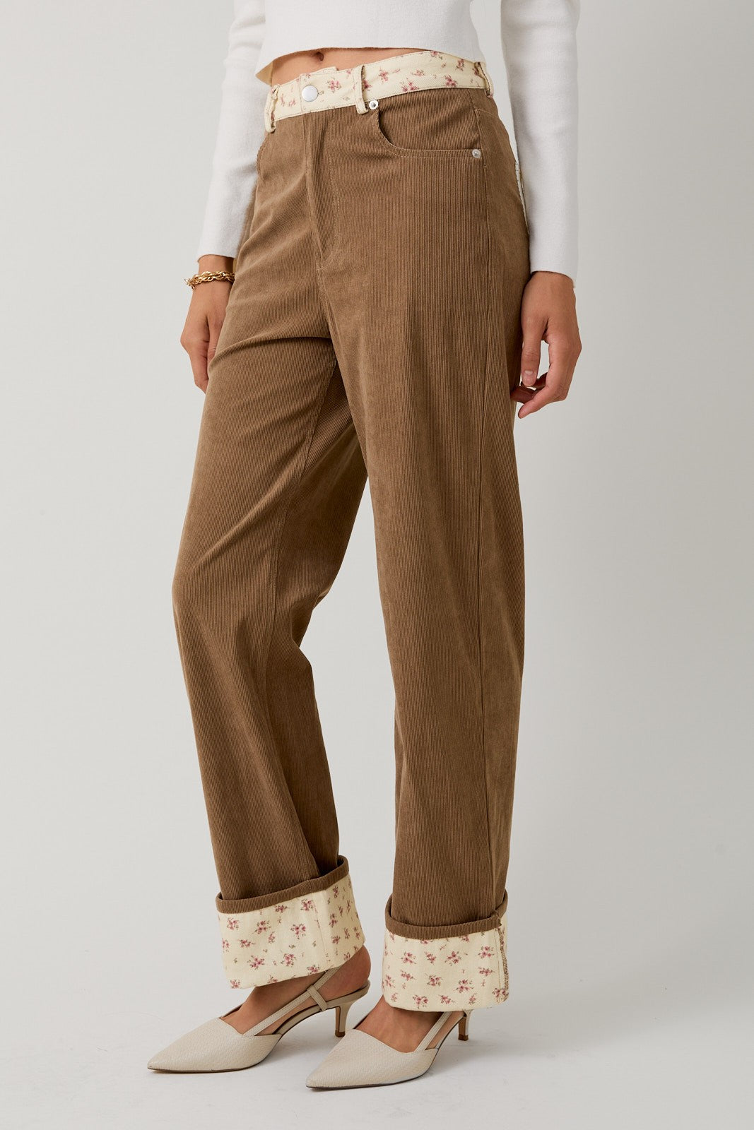 Floral Corduroy Pants