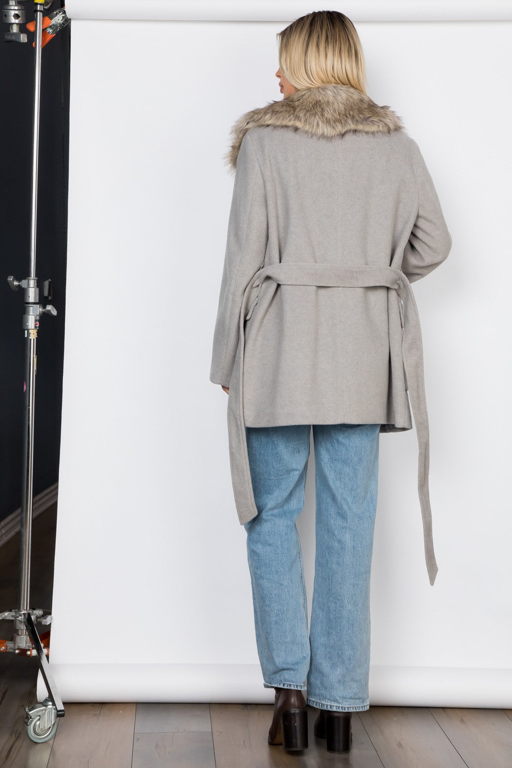 Frost Faux Fur Collar Coat