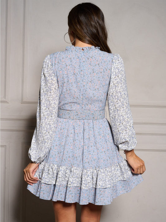 Belted Tiered Mini Dress