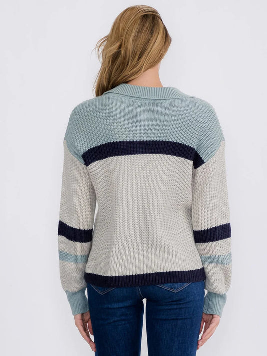 V-Neck Colorblock Sweater