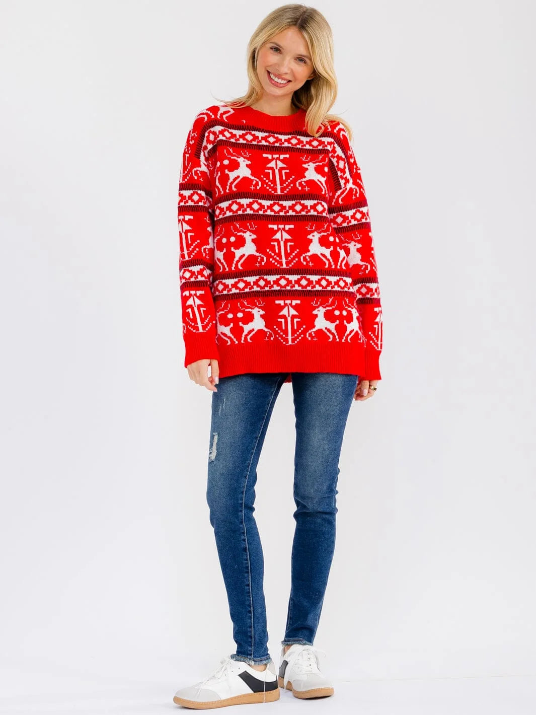Multi Print Holiday Sweater