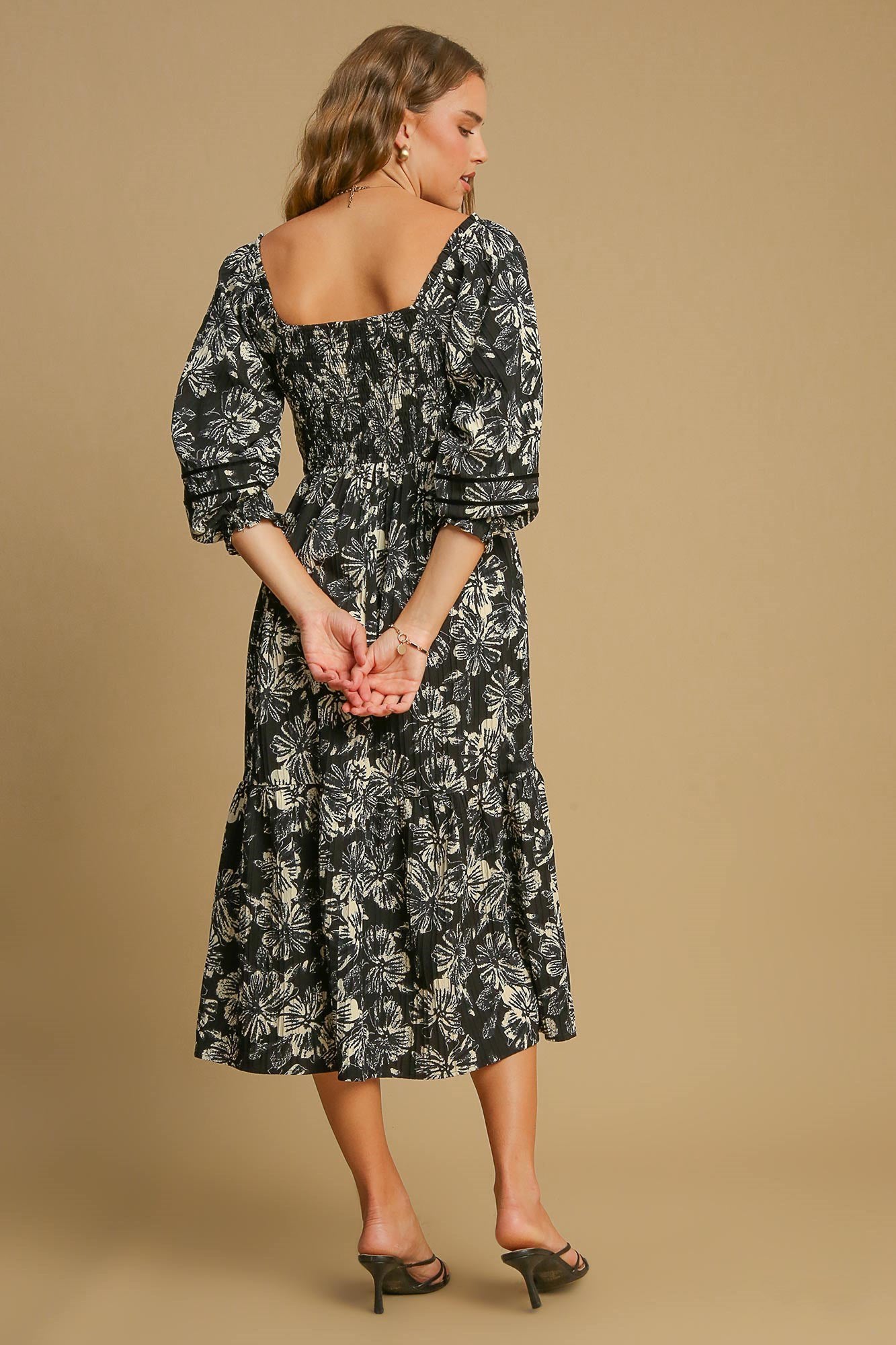 Two Tone Floral Dress