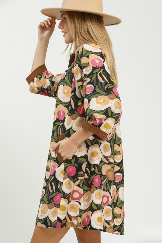 Puff Sleeve Floral Dress