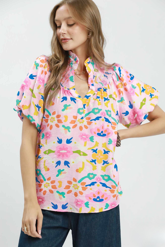 Folk Art Smocked Top