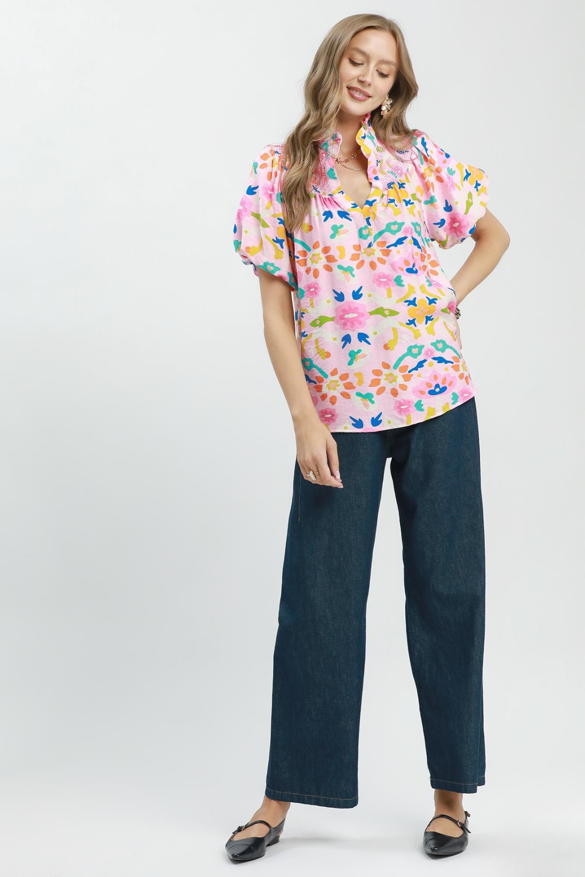 Folk Art Smocked Top