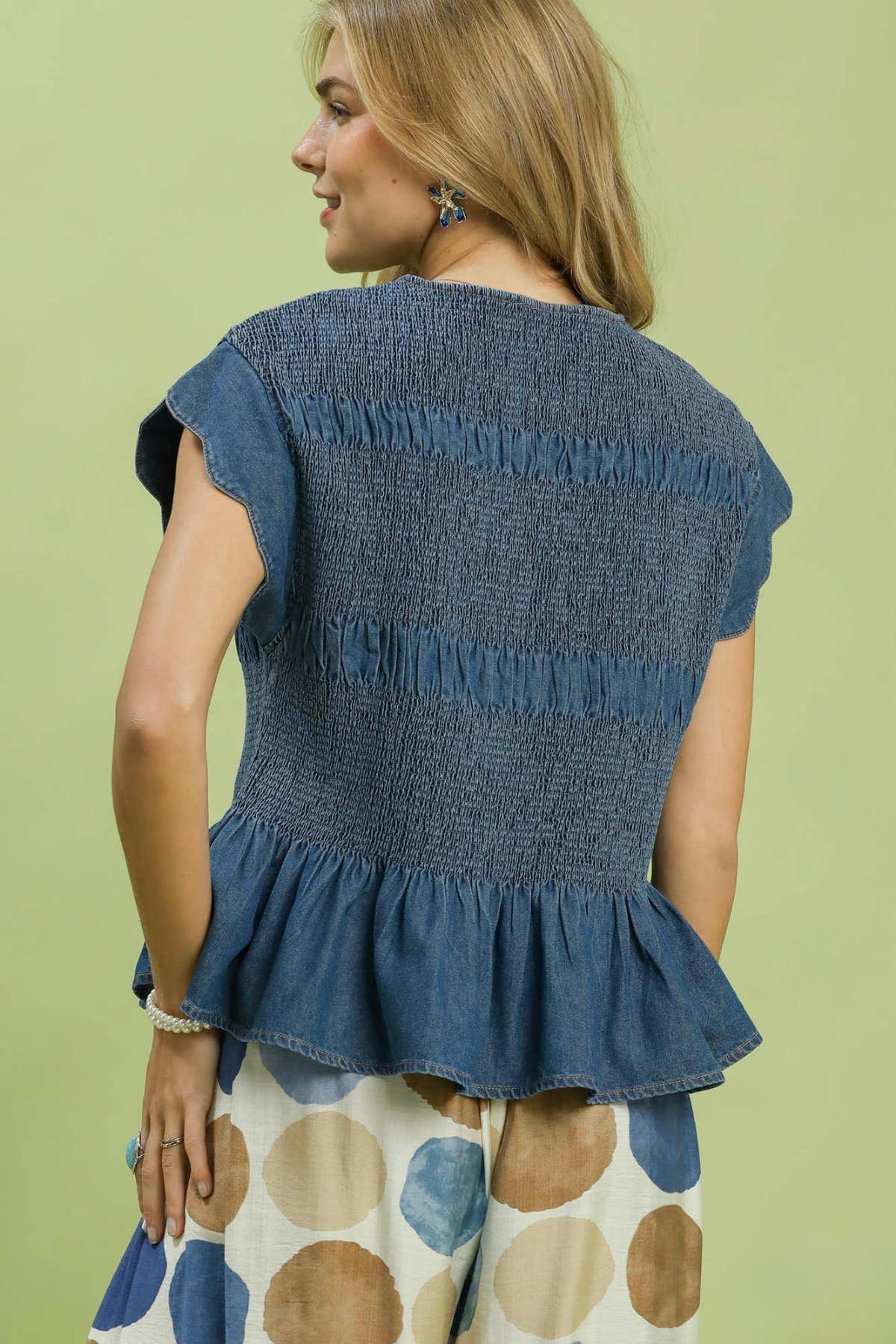 Smocked Scalloped Top