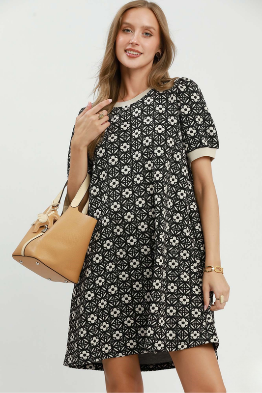 Textured Floral Dress