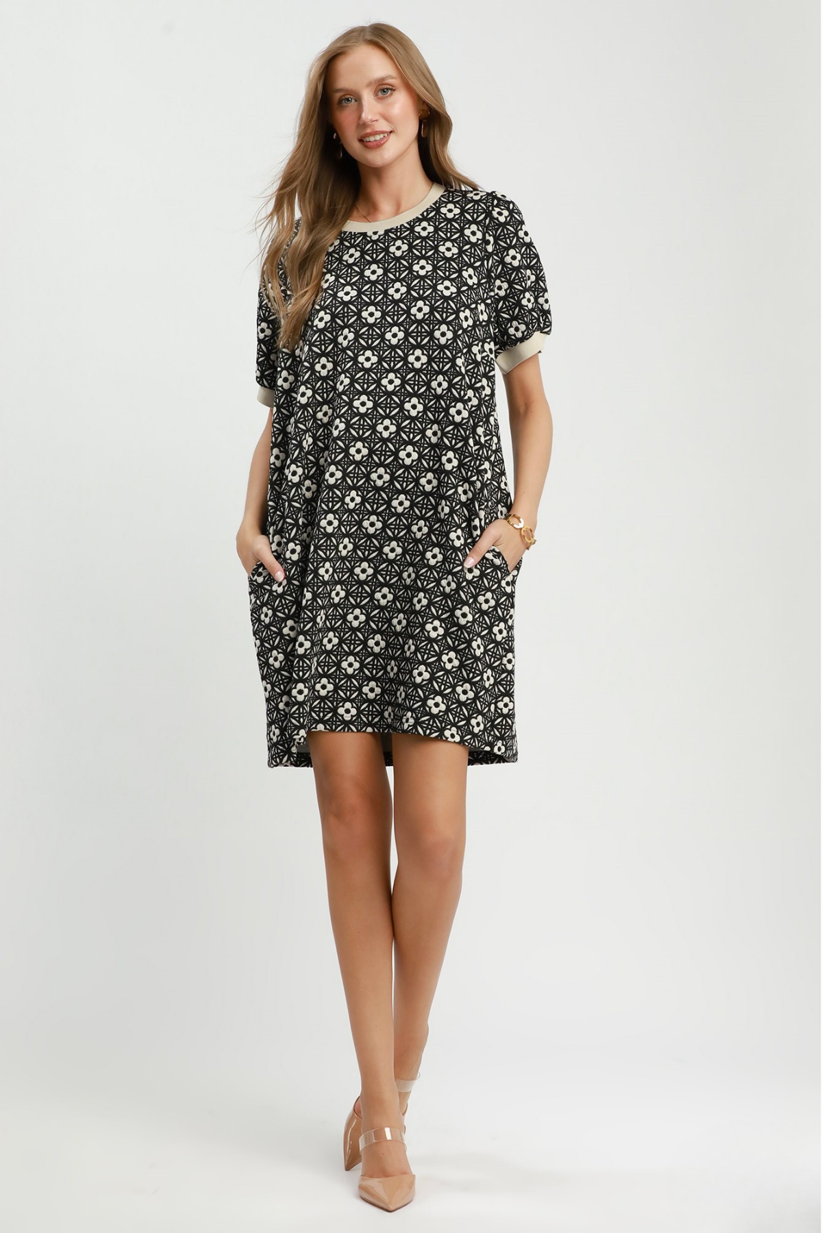 Textured Floral Dress