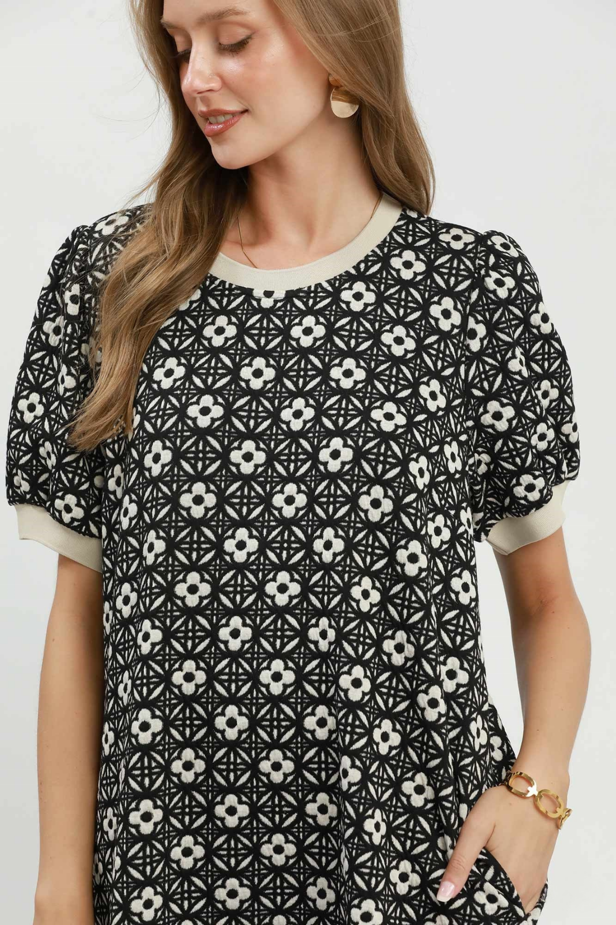 Textured Floral Dress