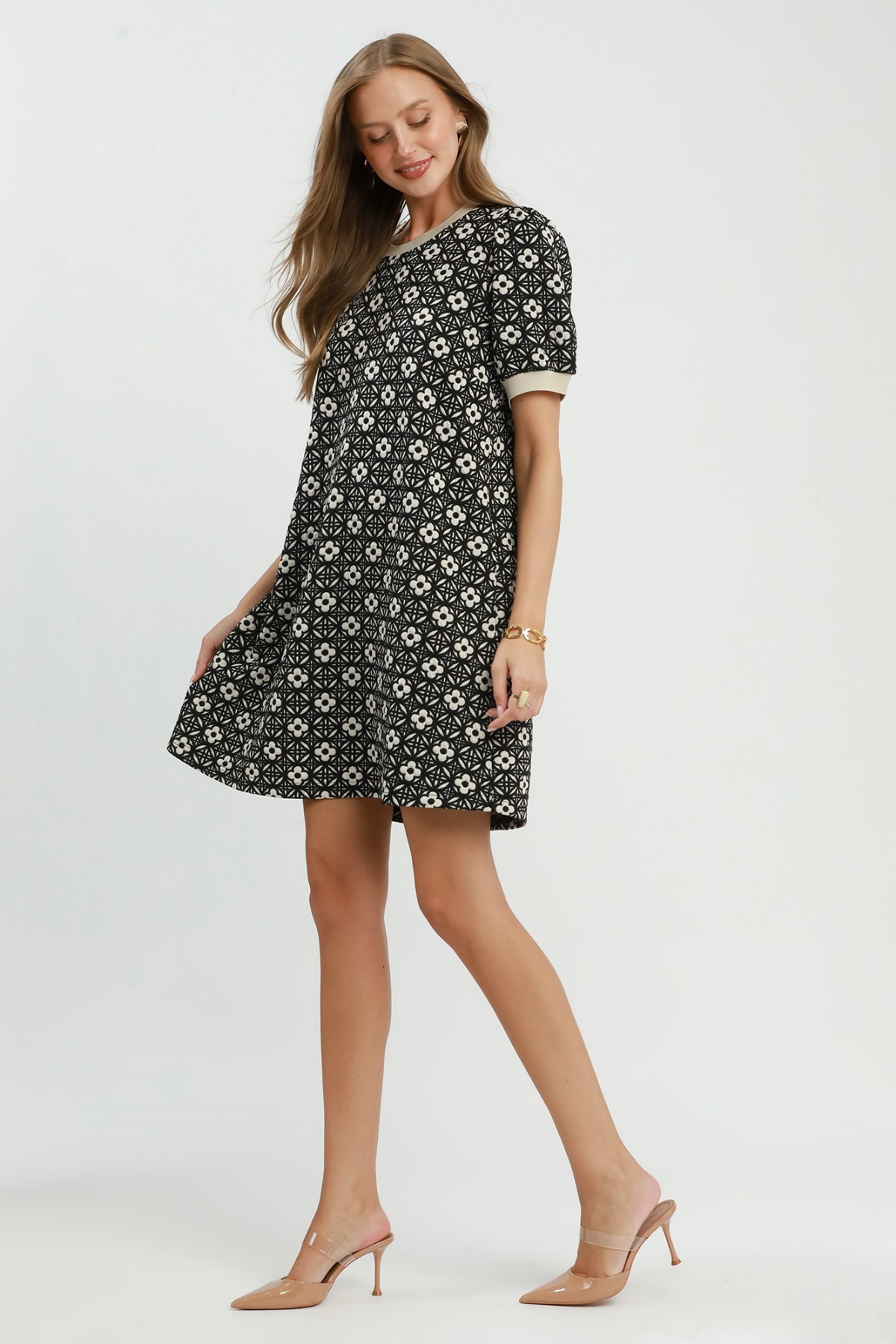 Textured Floral Dress