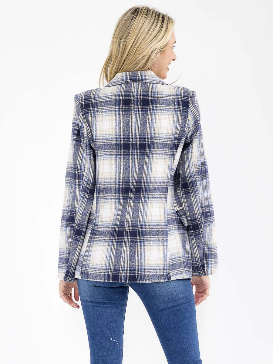 Plaid Button Up Blazer