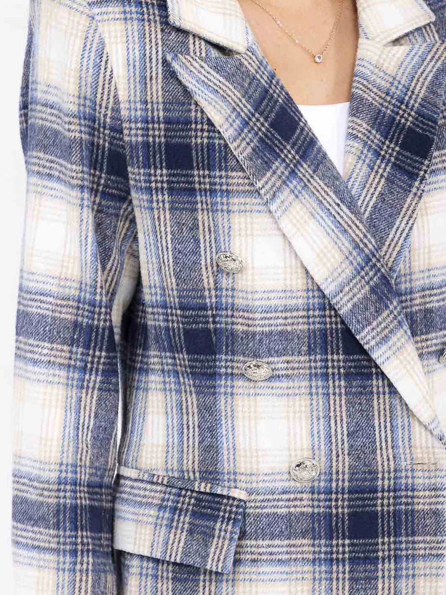 Plaid Button Up Blazer
