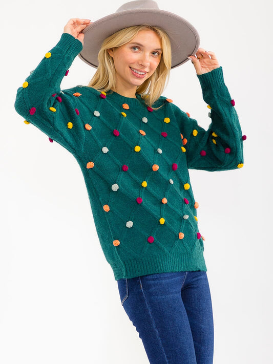 Pom Pom Pullover Sweater