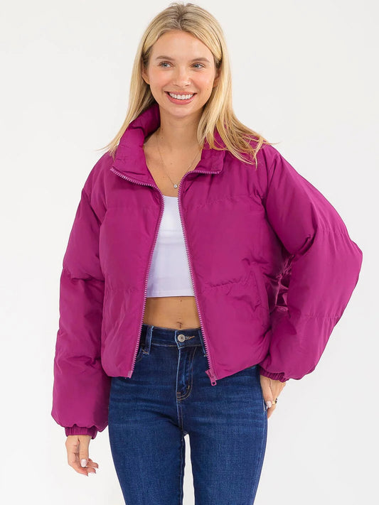 Lightweight Puffer Jacket - Magenta
