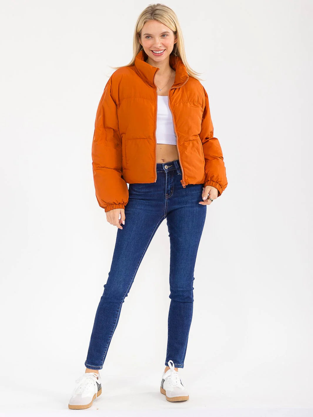 Lightweight Puffer Jacket - Rust