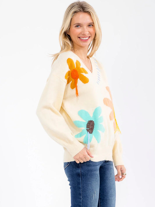 Blossom V-Neck Sweater