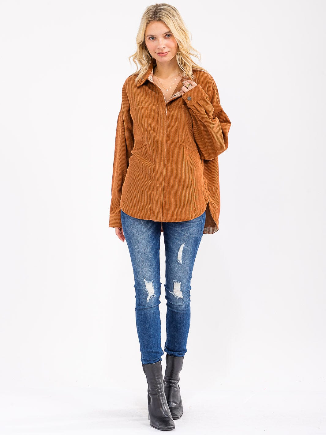 Rust Corduroy Shacket