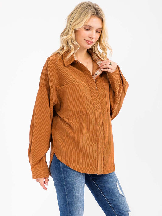Rust Corduroy Shacket