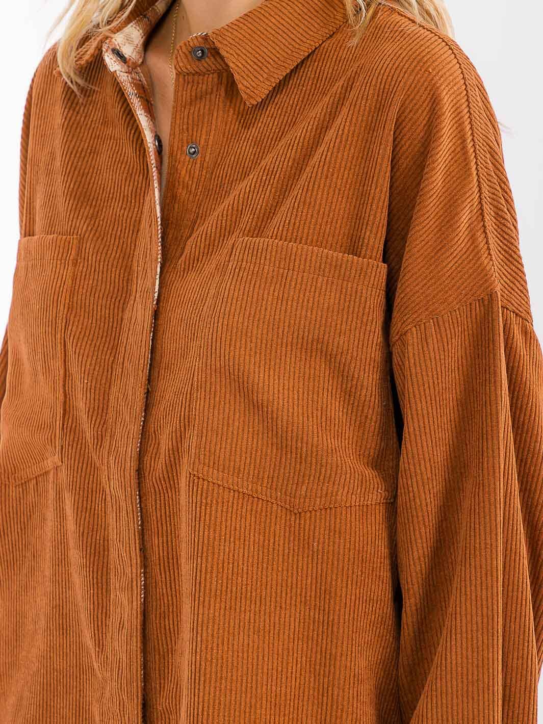 Rust Corduroy Shacket