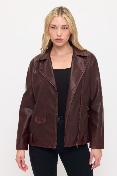 Vintage Front Pocket Jacket - Wine