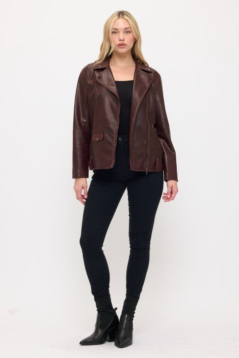 Vintage Front Pocket Jacket - Wine