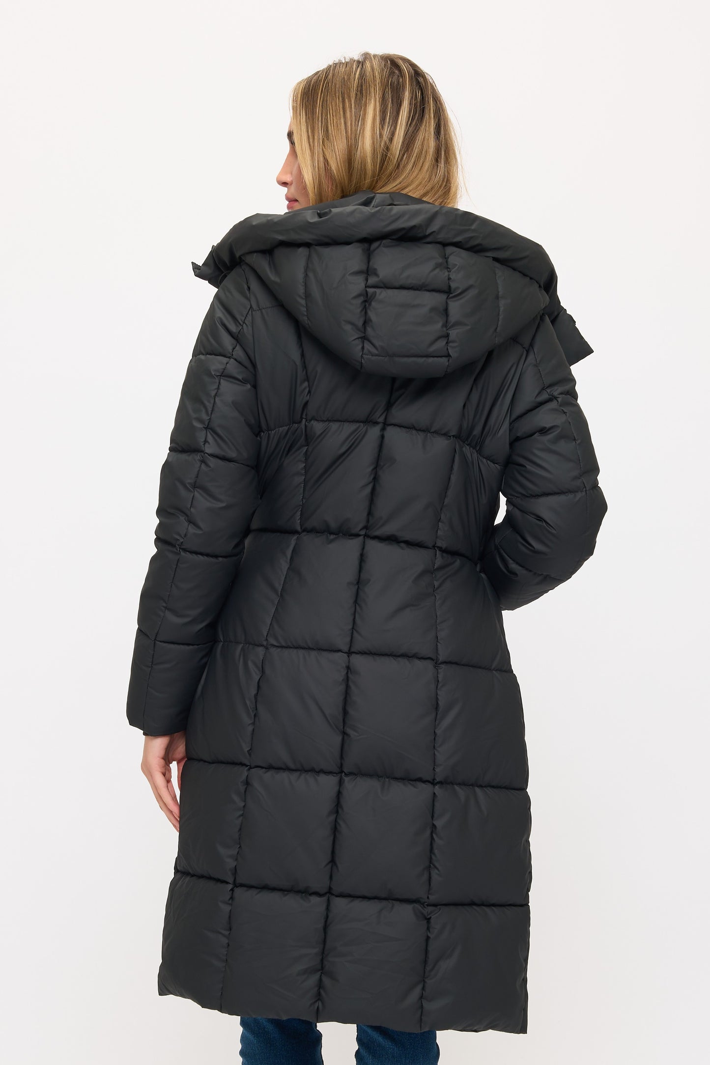 Nordic Hooded Puffer Coat - Black