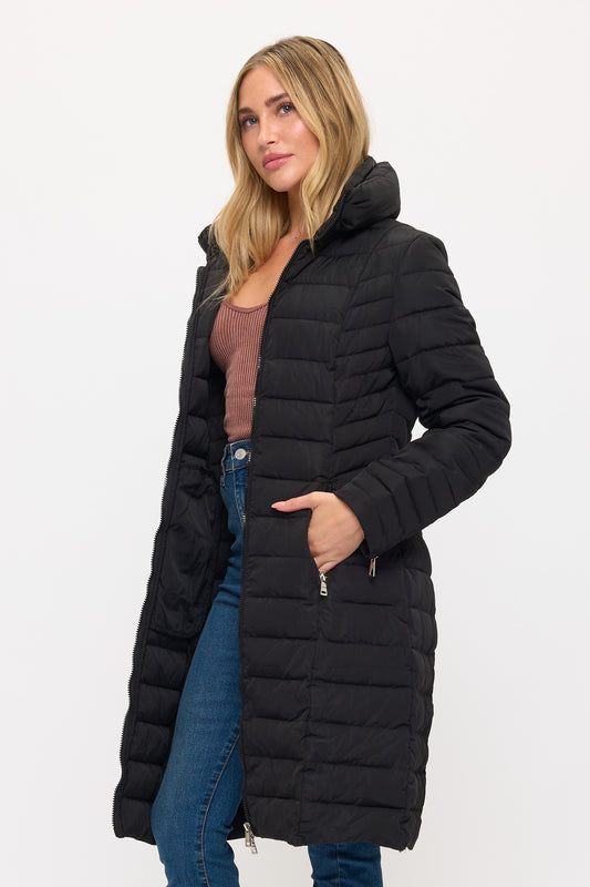 Summit Quilted Puffer Coat - Black