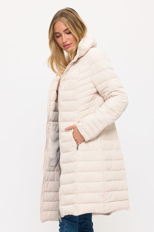 Summit Quilted Puffer Coat - Cream