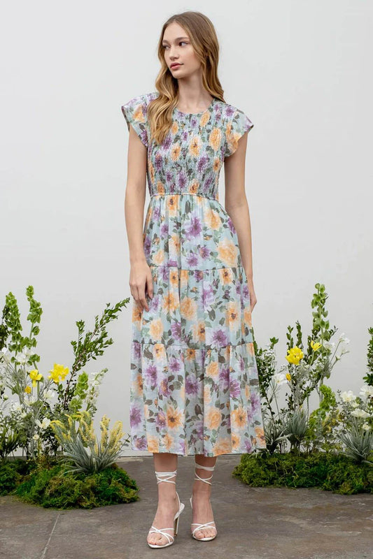 Floral Smocked Tiered Dress