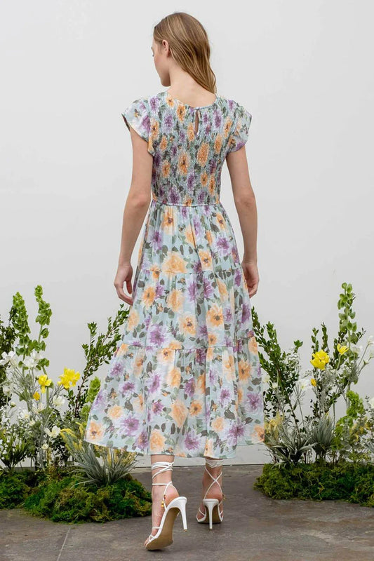 Floral Smocked Tiered Dress