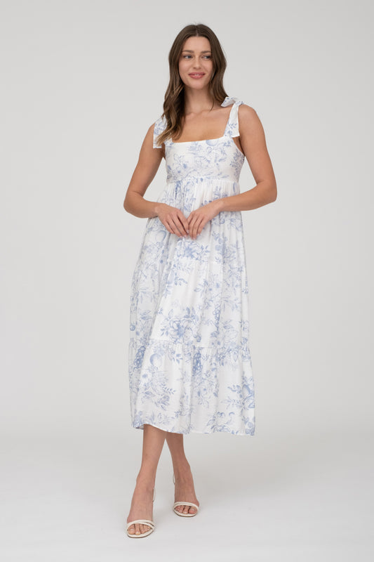Tiered Floral Midi Dress