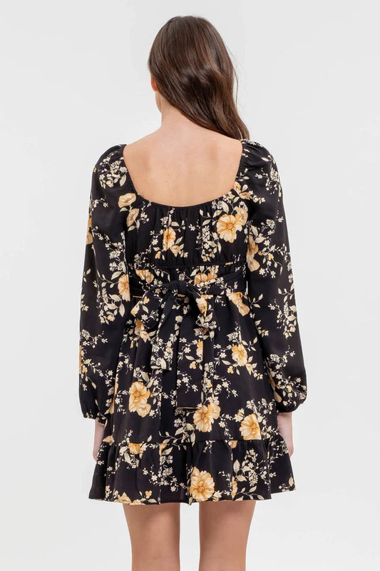 Floral Back Tie Dress