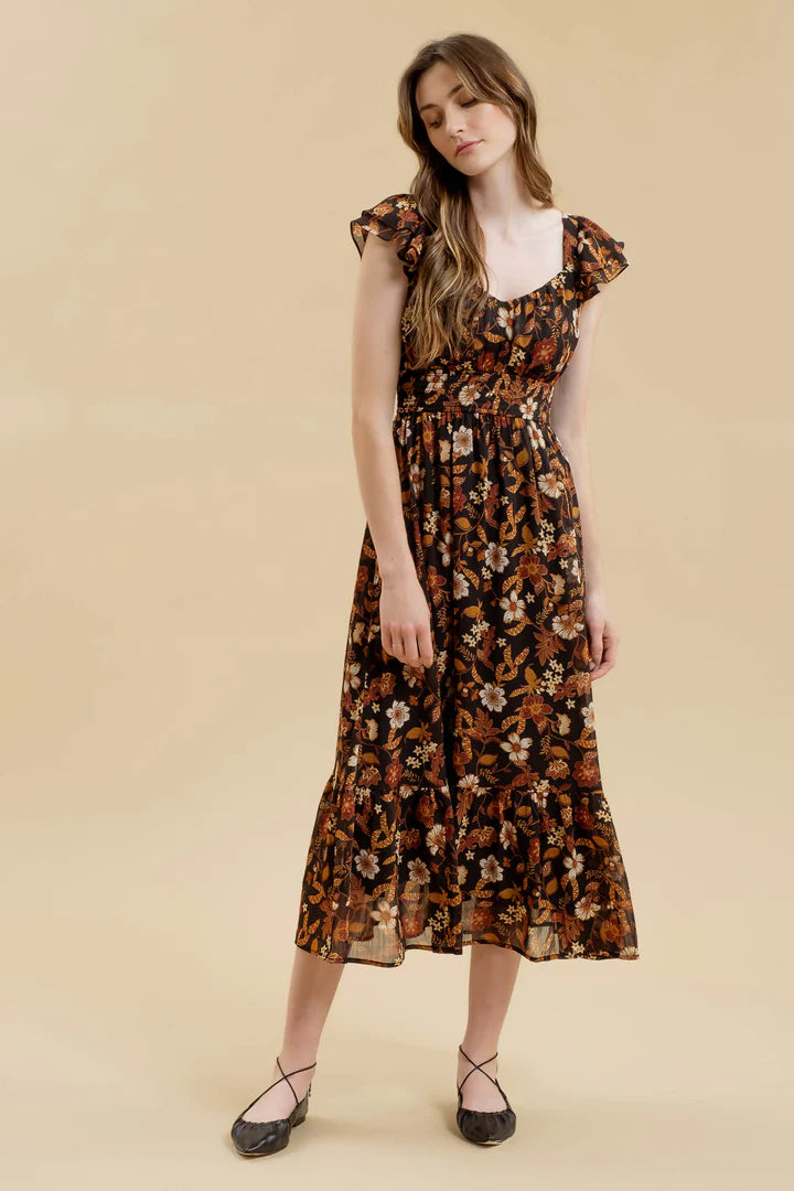 Back Tie Ruffle Dress