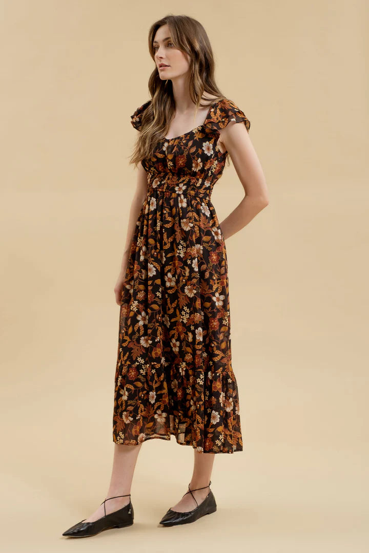 Back Tie Ruffle Dress