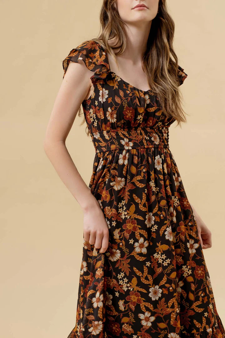 Back Tie Ruffle Dress