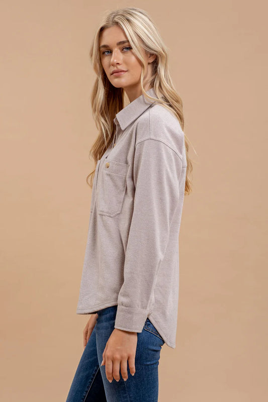 Long Sleeve Button Shacket