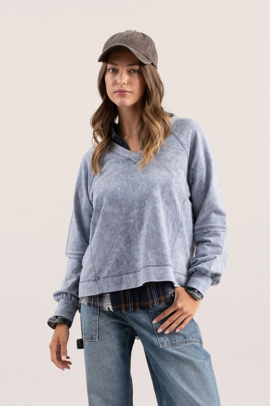 Exposed Seam Crop Sweater