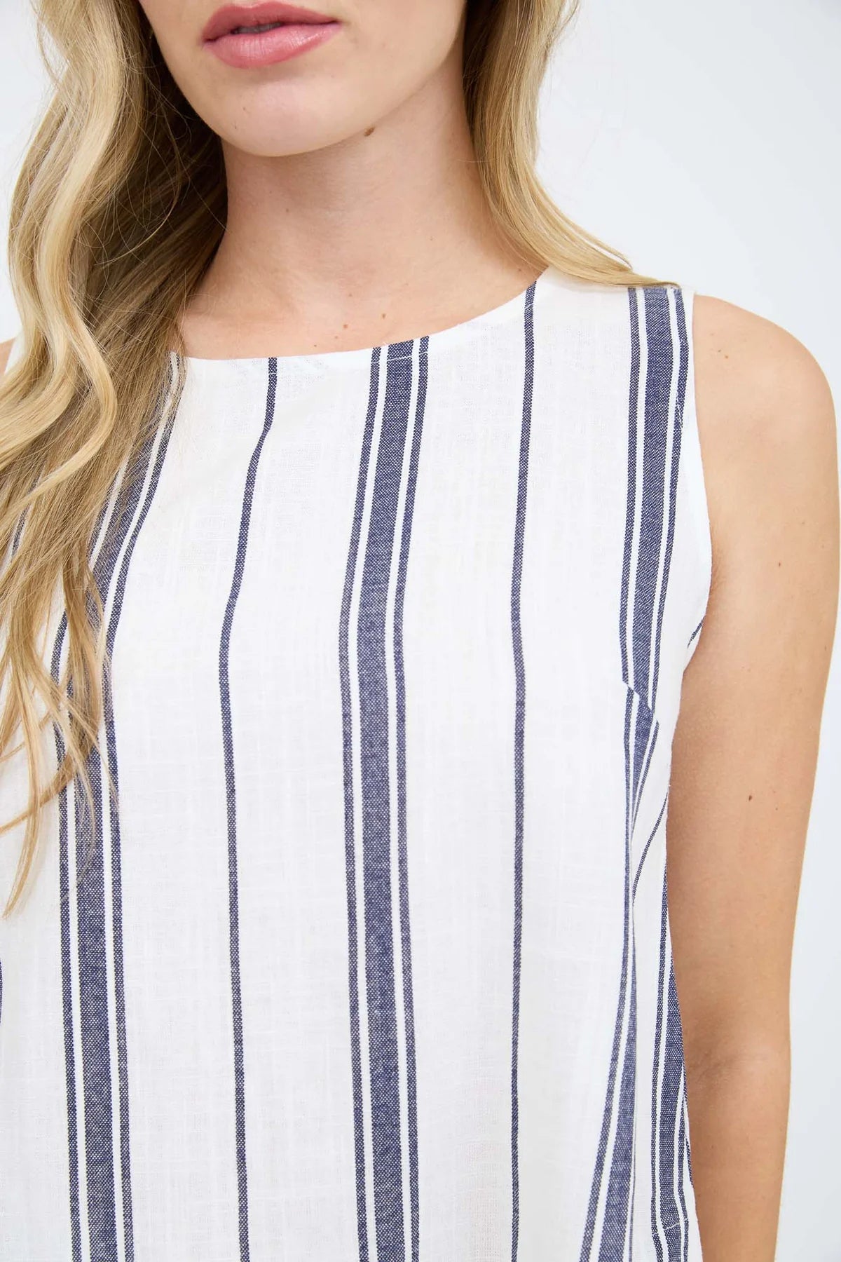 Striped Button-Back Cropped Top