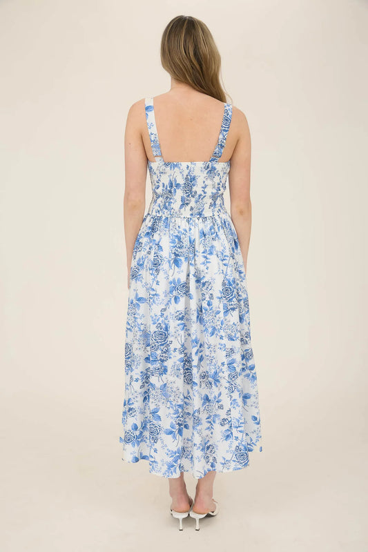 Corset Detail Rose Dress