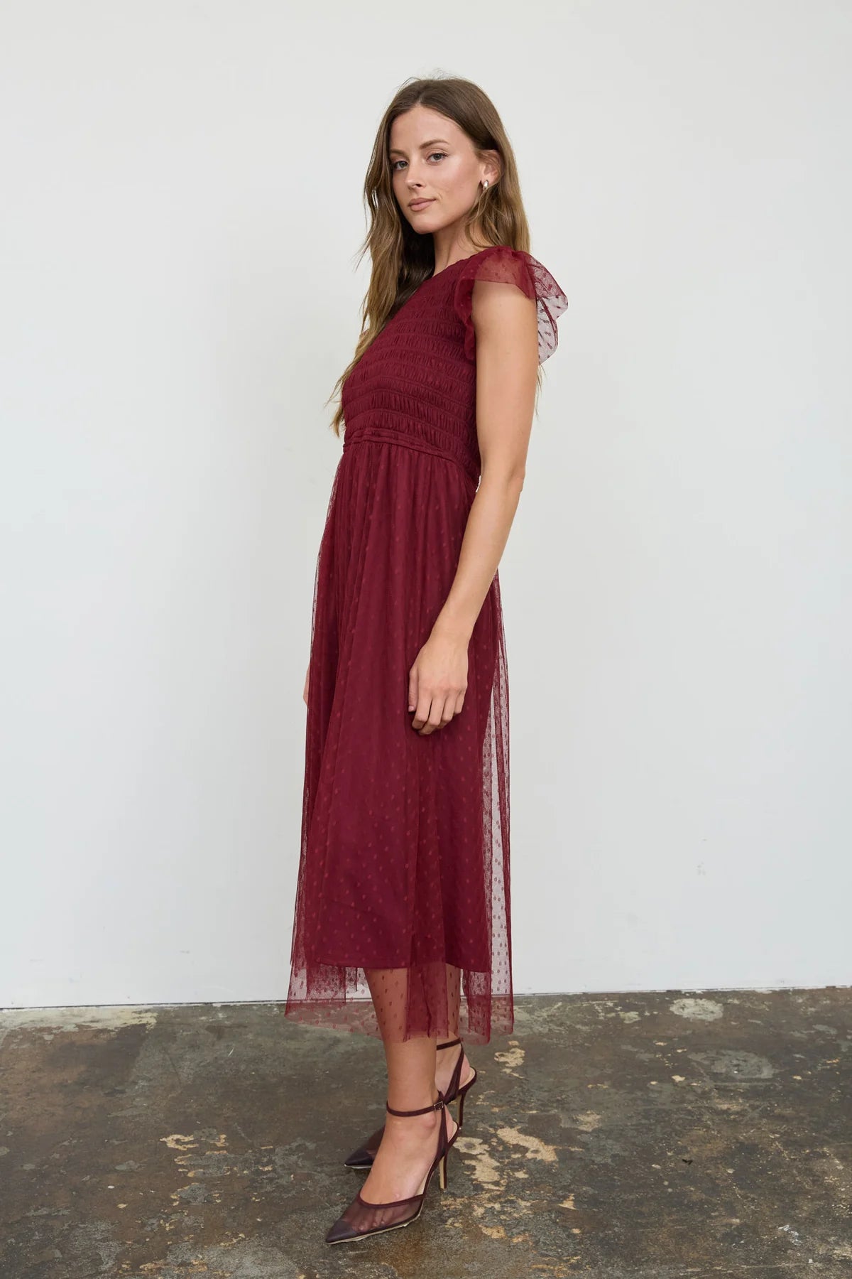 Polka Dot Chiffon Dress