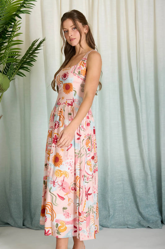 Summer Print Midi Dress