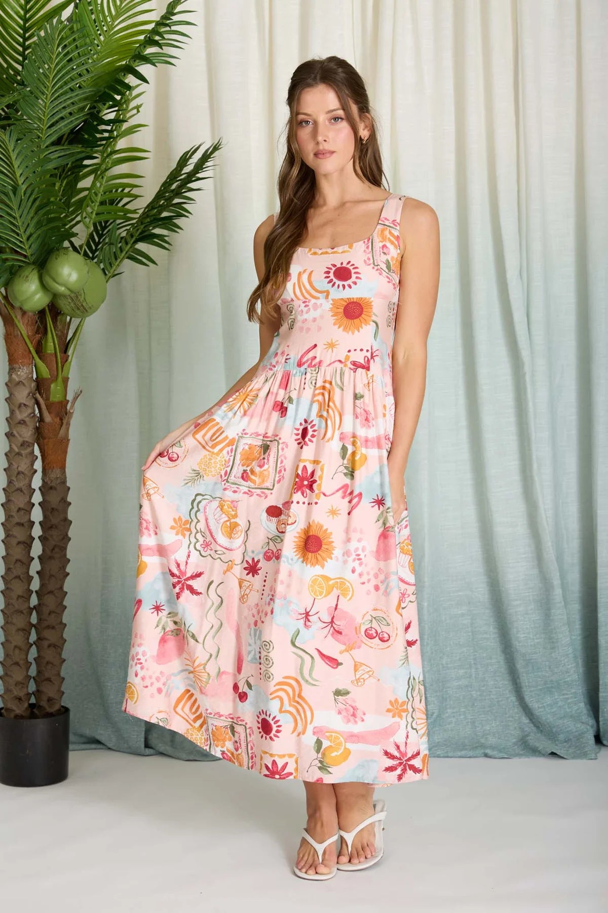 Summer Print Midi Dress