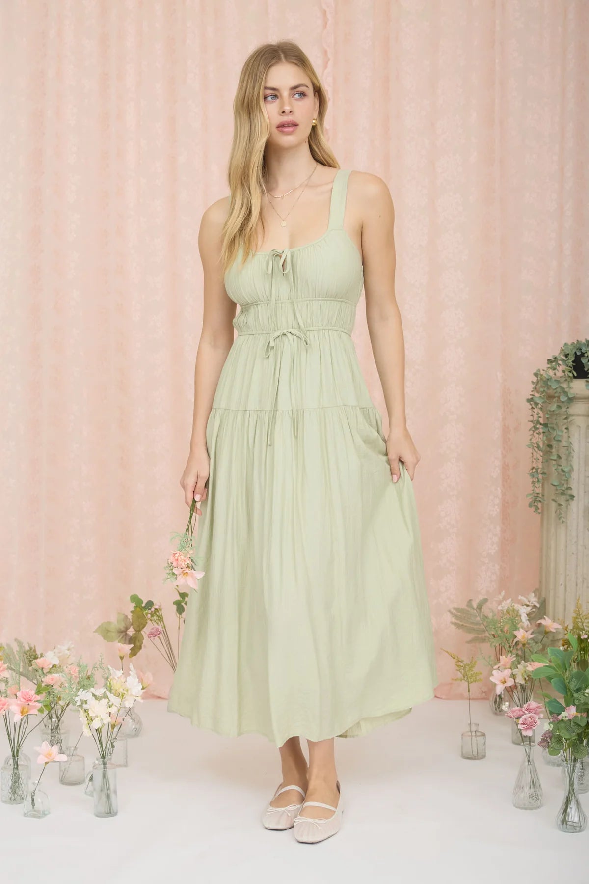 Front Tie Keyhole Dress