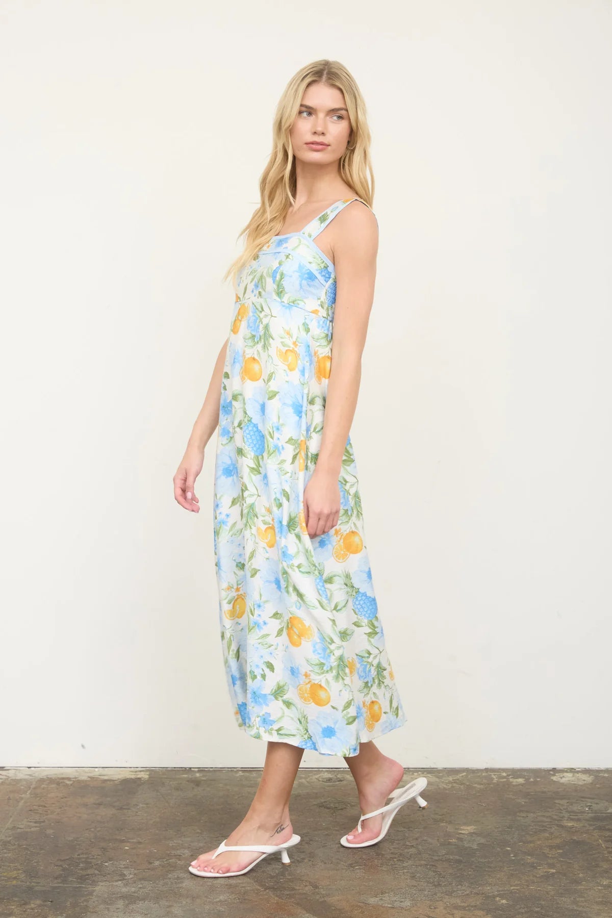 Fruit & Floral Midi Dress