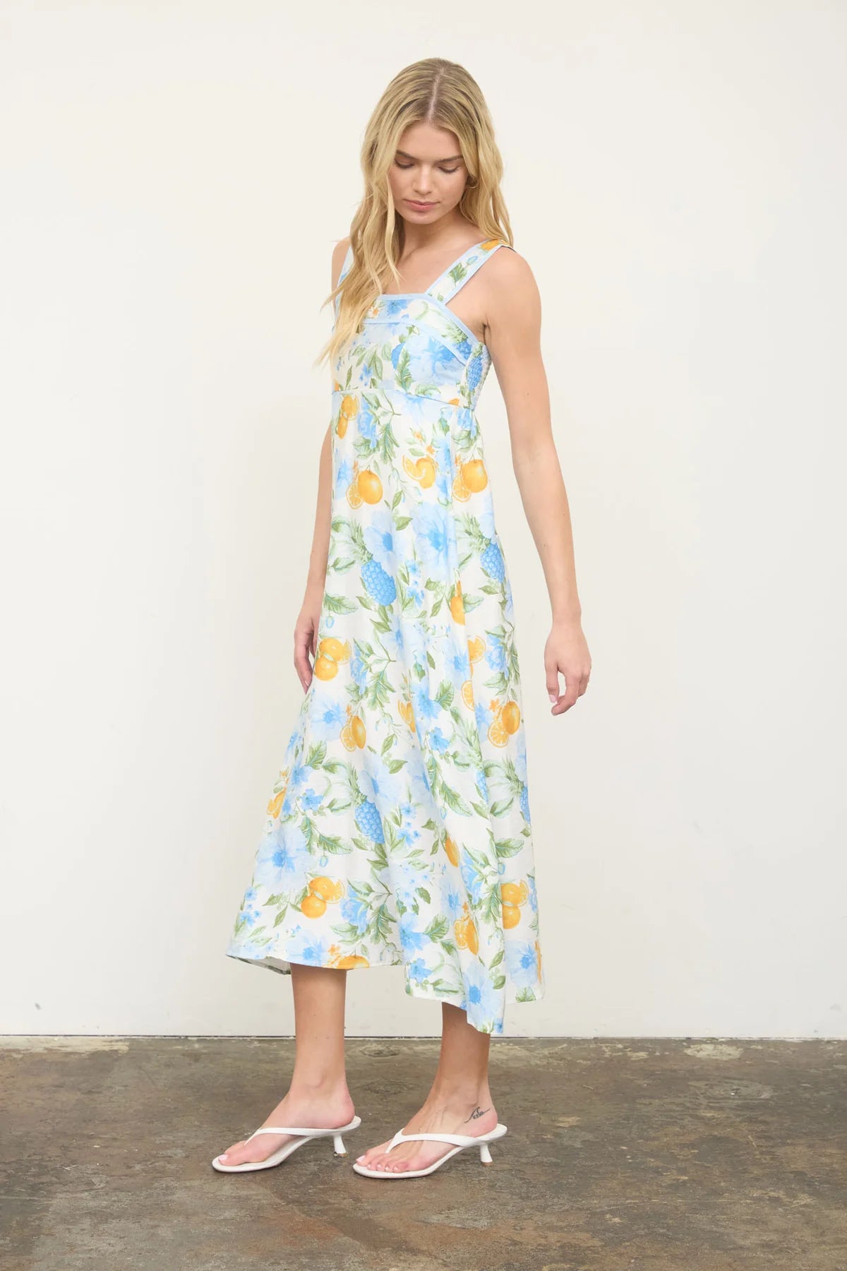 Fruit & Floral Midi Dress