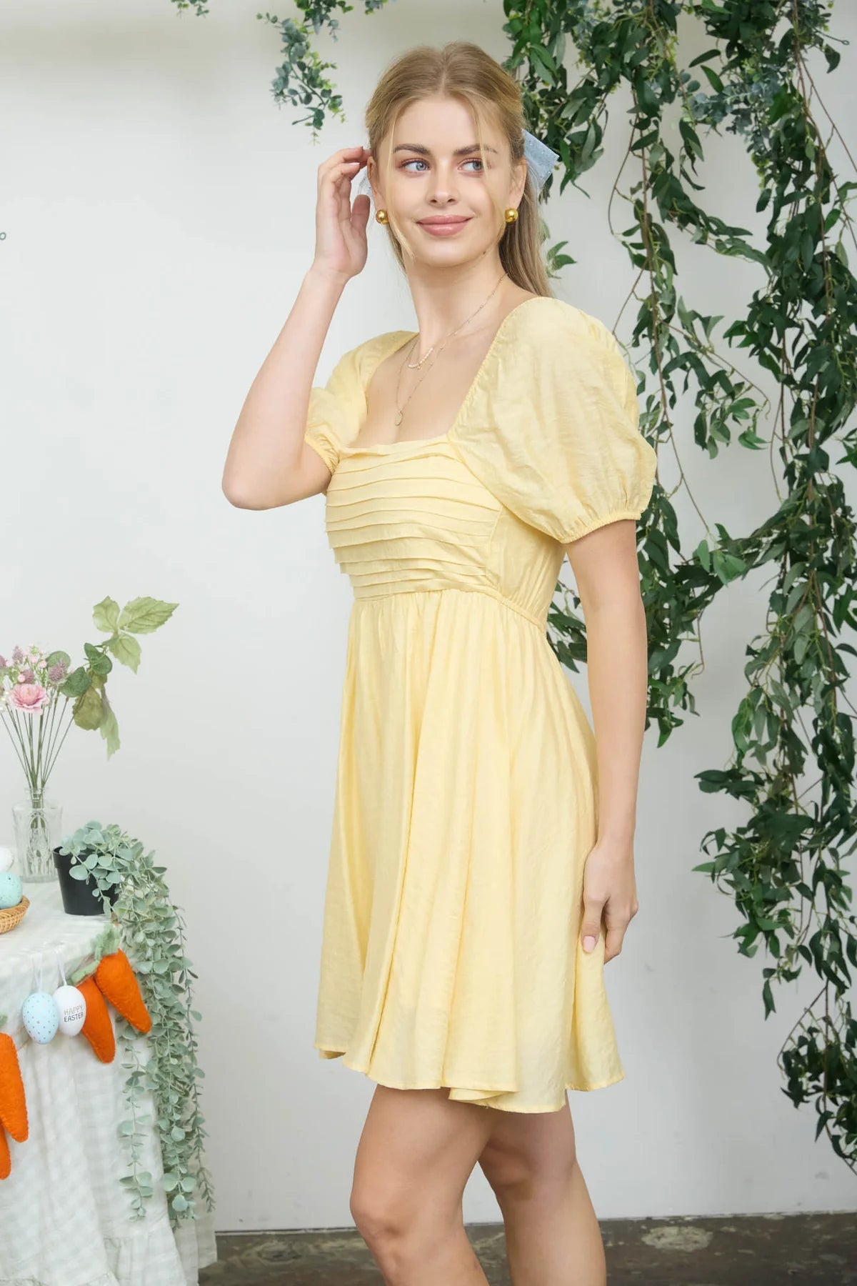 Pleated Bodice Dress