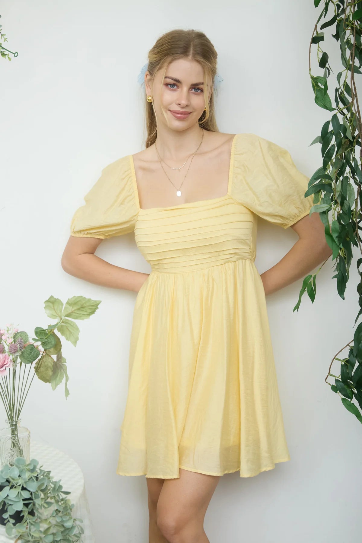 Pleated Bodice Dress